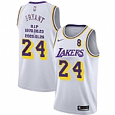Lakers 24 Kobe Bryant White R.I.P Signature Swingman Jersey Dyin,baseball caps,new era cap wholesale,wholesale hats